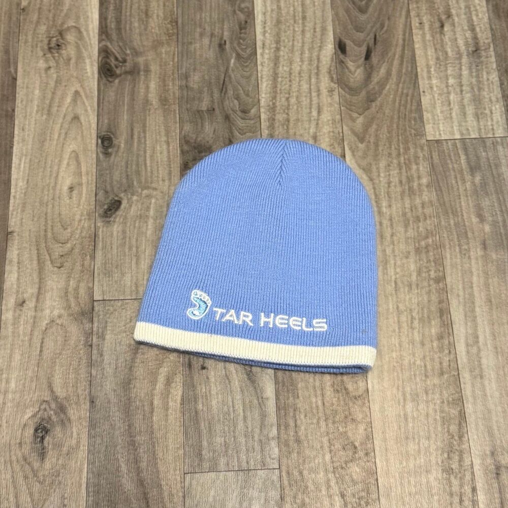 University North Carolina UNC reversible beanie blue and white